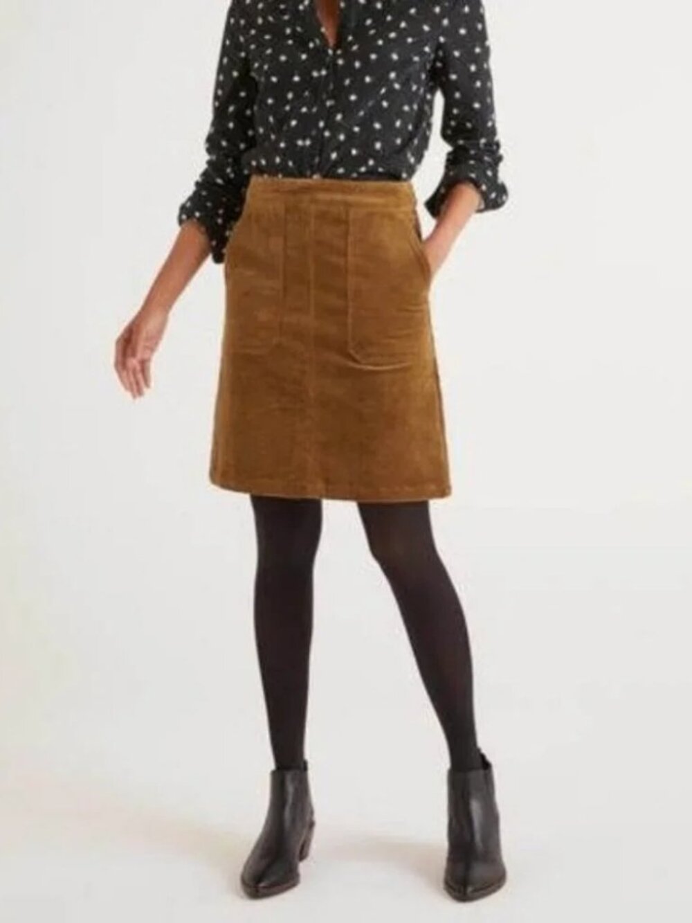 Boden Corduroy Mini A-Line Skirt